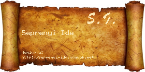Seprenyi Ida névjegykártya